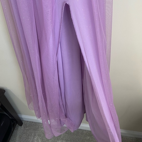 City Triangles Elegant Lavender Evening Gown Prom Dress Tulle Embroidered Floral - Picture 8 of 16